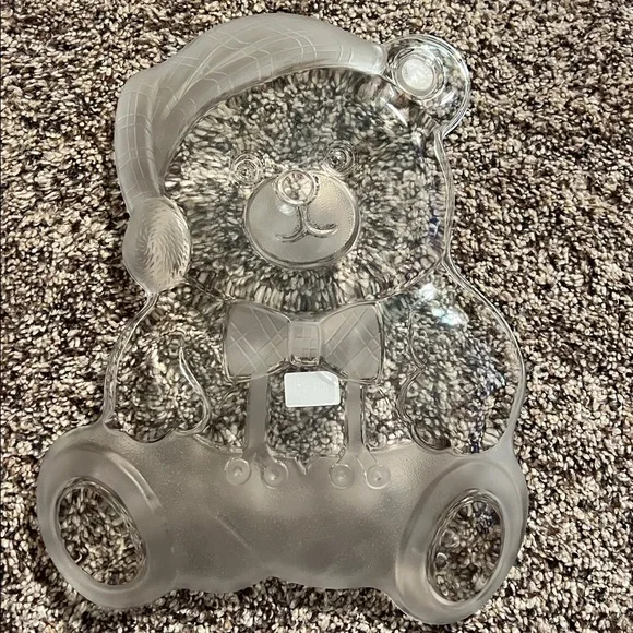 Vintage Mikasa "Holiday Bear" Crystal Serving Platter - Picture 5 of 5